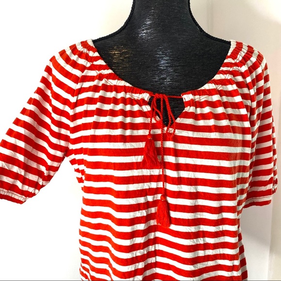 J. Crew Striped Peasant Top - Picture 2 of 11
